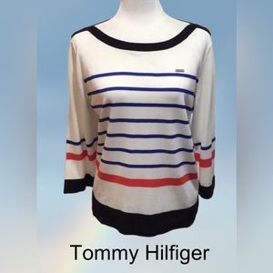 NWT Tommy Hilfiger Sail Away Lightweight Sweater, BoatNeck, 3/4 Sleeves, Size XL